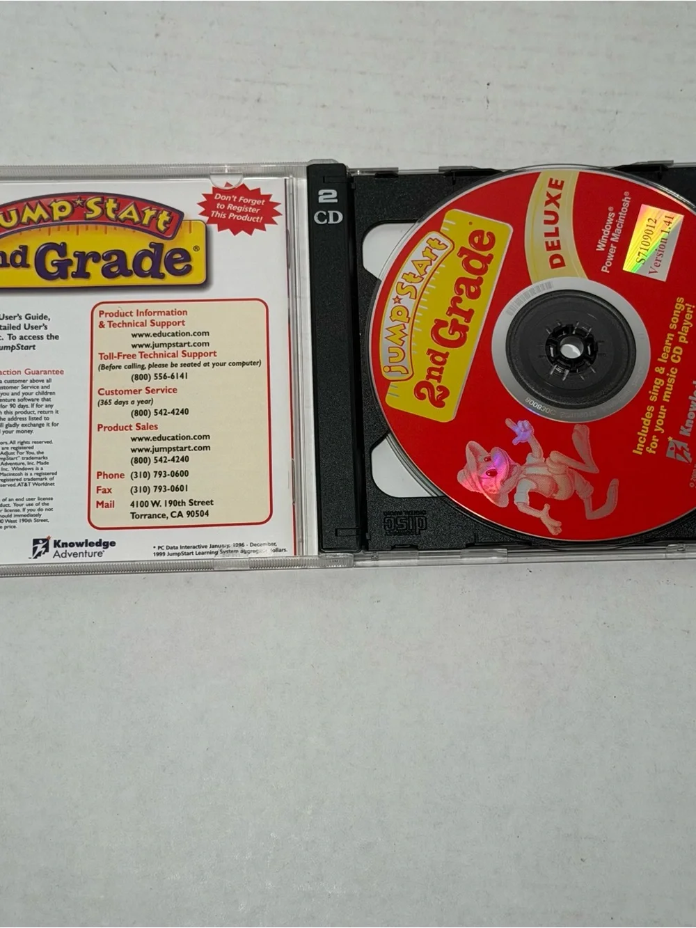 JumpStart - 2nd Grade User's Guide - CD Vintage 1990s PC Game Learning